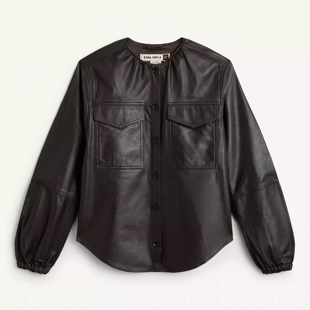 Zara Leather Overshirt Top